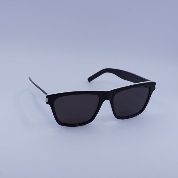 Saint Laurent SL274 004 Sunglasses Black/White Rectangle Frame, Grey Lenses - Picture 6 of 9